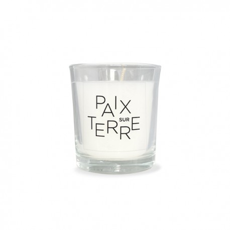 Bougie en verre "Paix sur terre" - Bougies neuvaine ou veilleuse objets religieux God save the king