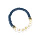 Bracelet femme bleu nuit lettres LAUDATE - Tous nos produits - Godsavetheking