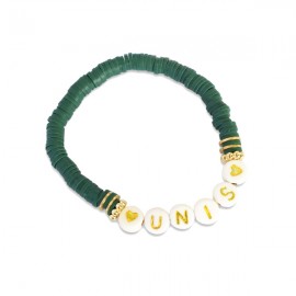 Bracelet femme vert sapin lettres UNIS - God save the king Bracelets religieux femme