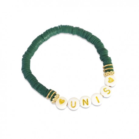 Bracelet femme vert sapin lettres UNIS - God save the king Bracelets religieux femme