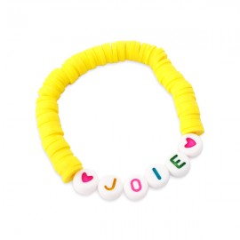 Bracelet enfant jaune lettres JOIE - God save the king Bracelets religieux enfant