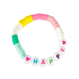 Bracelet enfant arc-en-ciel avec les lettres HAPPY Bracelets religieux enfant - Godsavetheking