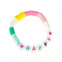 Bracelet enfant arc-en-ciel avec les lettres HAPPY