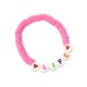 Bracelet enfant rose fluo lettres LIFE - Bracelets religieux enfant God save the king