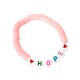 Bracelet enfant rose pastel lettres HOPE - God save the king Bracelets religieux enfant