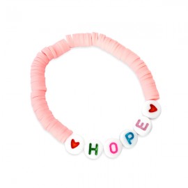 Bracelet enfant rose pastel lettres HOPE