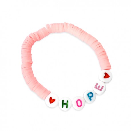 Bracelet enfant rose pastel lettres HOPE - God save the king Bracelets religieux enfant