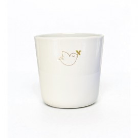 Timbale blanche en porcelaine demi-emaillée Esprit-Saint - Porcelaine objets religieux God save the king