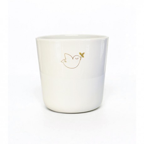 Timbale blanche en porcelaine demi-emaillée Esprit-Saint - God save the king Mugs et timbales en porcelaine