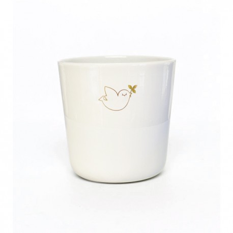 Timbale blanche en porcelaine demi-emaillée Esprit-Saint - Porcelaine objets religieux God save the king
