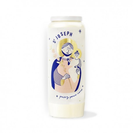 Bougie neuvaine Saint Joseph et sa prière je vous salue Joseph - Bougies neuvaine ou veilleuse objets religieux God save the ...