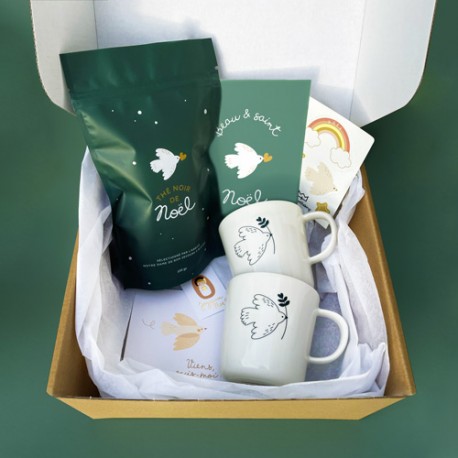 Coffret Thé de Noël de l'Abbaye de Blauvac avec 2 mugs Esprit-Saint - Coffrets cadeaux Godsavetheking