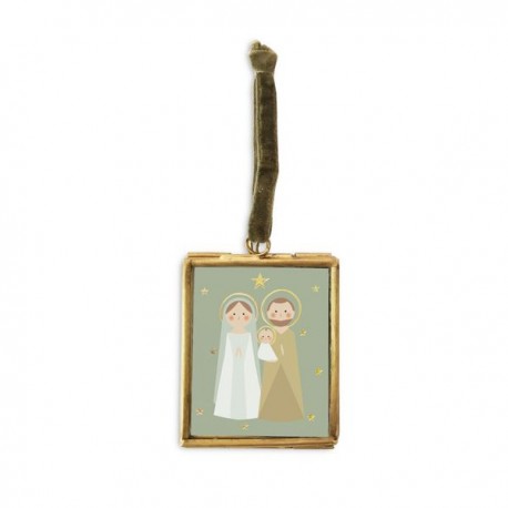 Mini cadre en laiton doré Sainte Famille - 4,5 x 5,5 cm - God save the king Cadres religieux