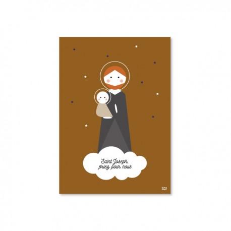 Carte Saint Joseph, patron des travailleurs - Images saints patrons papeterie religieuse Godsavetheking
