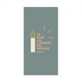 Signet religieux avec bougie "Je suis la Lumière du monde" fond vert - Signets religieux papeterie religieuse Godsavetheking