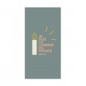 Signet religieux avec bougie "Je suis la Lumière du monde" fond vert