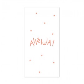 Signet religieux Alléluia et ses étoiles roses – 6 x 12cm