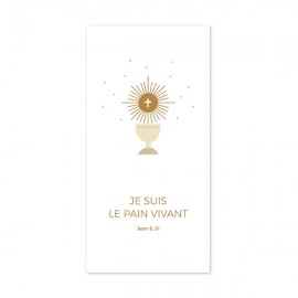 Signet de Communion avec ostensoir et ciboire – 6 x 12 cm - Signets religieux papeterie religieuse God save the king