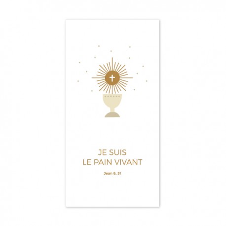 Signet de Communion avec ostensoir et ciboire – 6 x 12 cm - Signets religieux papeterie religieuse God save the king