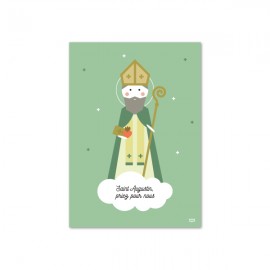 Carte Saint Augustin, saint patron des brasseurs, imprimeurs et théologiens - God save the king Collection saints patrons