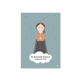 Carte Sainte Bernadette Soubirous, la voyante de Lourdes - Images saints patrons papeterie religieuse Godsavetheking