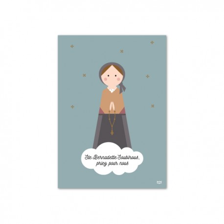 Carte Sainte Bernadette Soubirous, la voyante de Lourdes - Collection saints patrons God save the king