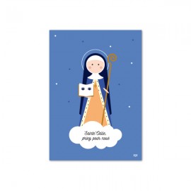 Carte Sainte Odile, patronne de l'Alsace fêtée le 14 décembre - Images saints patrons papeterie religieuse God save the king
