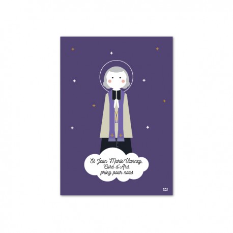Carte Saint Jean-Marie Vianney, Curé d'Ars - Images saints patrons papeterie religieuse Godsavetheking