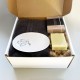 Coffret cadeau serviette invité : porte-savon Esprit-Saint + produits de l'Abbaye de Trapp - Coffrets cadeaux objets religieu...
