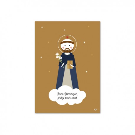 Carte Saint Dominique, saint patron des scientifiques - Images saints patrons papeterie religieuse Godsavetheking