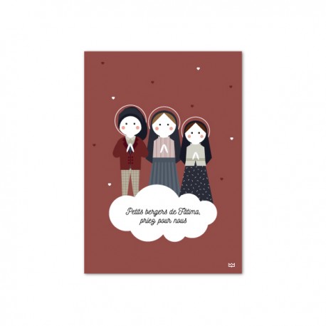 Carte les enfants de Fátima ou les petits bergers de Fatima - Images saints patrons papeterie religieuse Godsavetheking