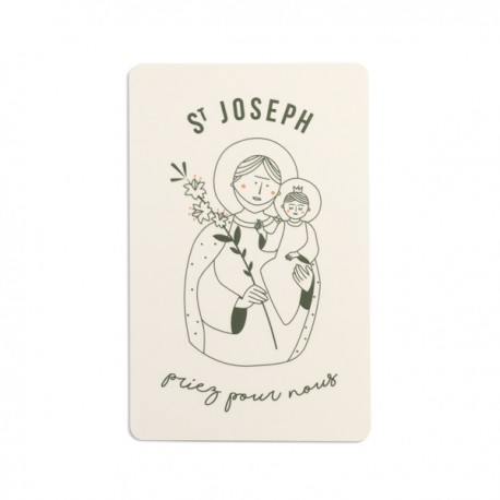 Carte prière rigide spéciale année saint Joseph - 5,5 x 8,5 cm - God save the king Images et cartes religieuses