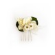 Peigne cheveux CASTILLE 2 cm - Fleurs séchées crème et eucalyptus - Couronne de tête et peigne à cheveux Godsavetheking