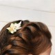 Peigne cheveux CASTILLE 2 cm - Fleurs séchées crème et eucalyptus - Couronne de tête et peigne à cheveux Godsavetheking