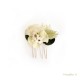 Peigne cheveux CASTILLE 2 cm - Fleurs séchées crème et eucalyptus - Couronne de tête et peigne à cheveux Godsavetheking