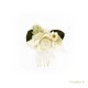 Peigne cheveux CASTILLE 2 cm - Fleurs séchées crème et eucalyptus - Couronne de tête et peigne à cheveux Godsavetheking