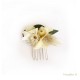 Peigne cheveux CASTILLE 2 cm - Fleurs séchées crème et eucalyptus - Couronne de tête et peigne à cheveux Godsavetheking