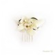 Peigne cheveux CASTILLE 2 cm - Fleurs séchées crème et eucalyptus - Couronne de tête et peigne à cheveux Godsavetheking