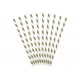 Pailles blanches avec rayures dorées en papier par lot de 10 - Décoration de Fête Godsavetheking
