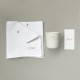 Coffret Baptême Ichthus : timbale gris perle et Lange en gaze de coton brodé main - Cadeaux de Baptême fille et garçon God sa...