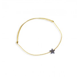 Bracelet doré avec étoile du berger grise - Taille réglable - Bracelets religieux enfant Godsavetheking