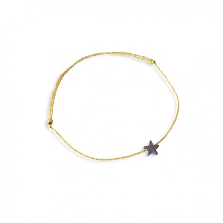 Bracelet doré avec étoile du berger grise claire - Taille réglable - Tous nos produits - Godsavetheking