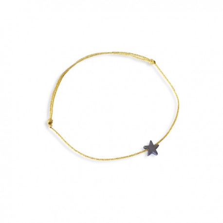 Bracelet doré avec étoile du berger grise - Taille réglable - Bracelets religieux enfant Godsavetheking
