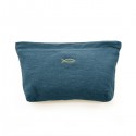 Pochette en Lin Bleu Pétrole avec Ichthus doré brodé – 27 x 19 x 4 cm