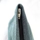 Pochette en Lin Bleu Pétrole avec Ichthus doré brodé – 27 x 19 x 4 cm - Sacs et pochettes God save the king