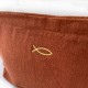 Pochette en Lin Brique avec Ichthus doré brodé – 27 x 19 x 4 cm - Sacs et pochettes God save the king