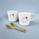Coffret cadeau deux mugs porcelaine Esprit-Saint et deux cuillères dorées - Porcelaine objets religieux God save the king