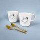 Coffret cadeau deux mugs porcelaine Esprit-Saint et deux cuillères dorées - Mugs et timbales en porcelaine objets religieux G...