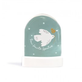 Grande boule à neige Esprit-Saint et ses paillettes dorées | Fabrication Artisanale Française - Boules à neige objets religie...