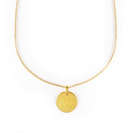 Collier chaîne médaille Esprit-Saint 15 mm plaqué or